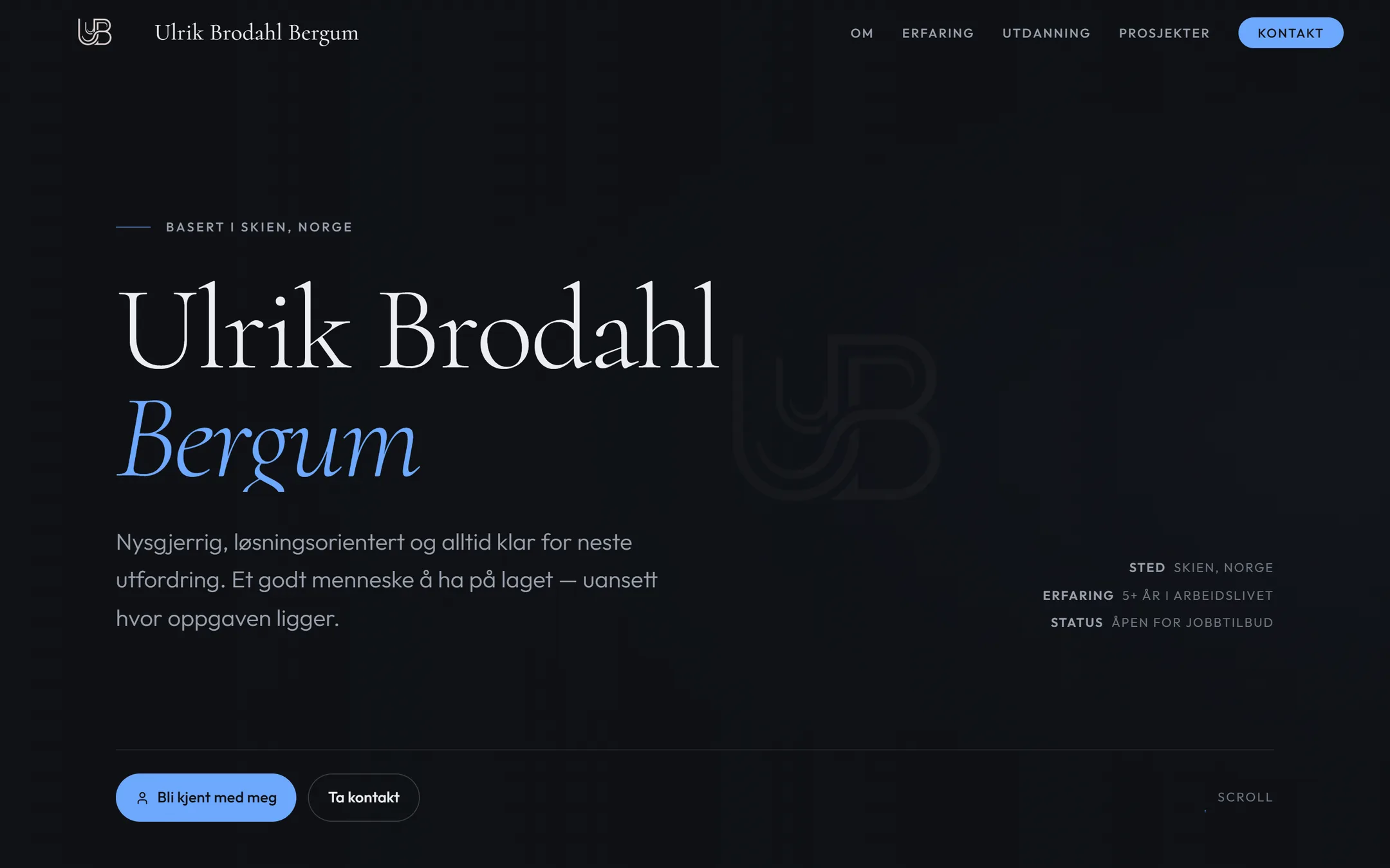 Skjermbilde av Ulrik Brodahl Bergum